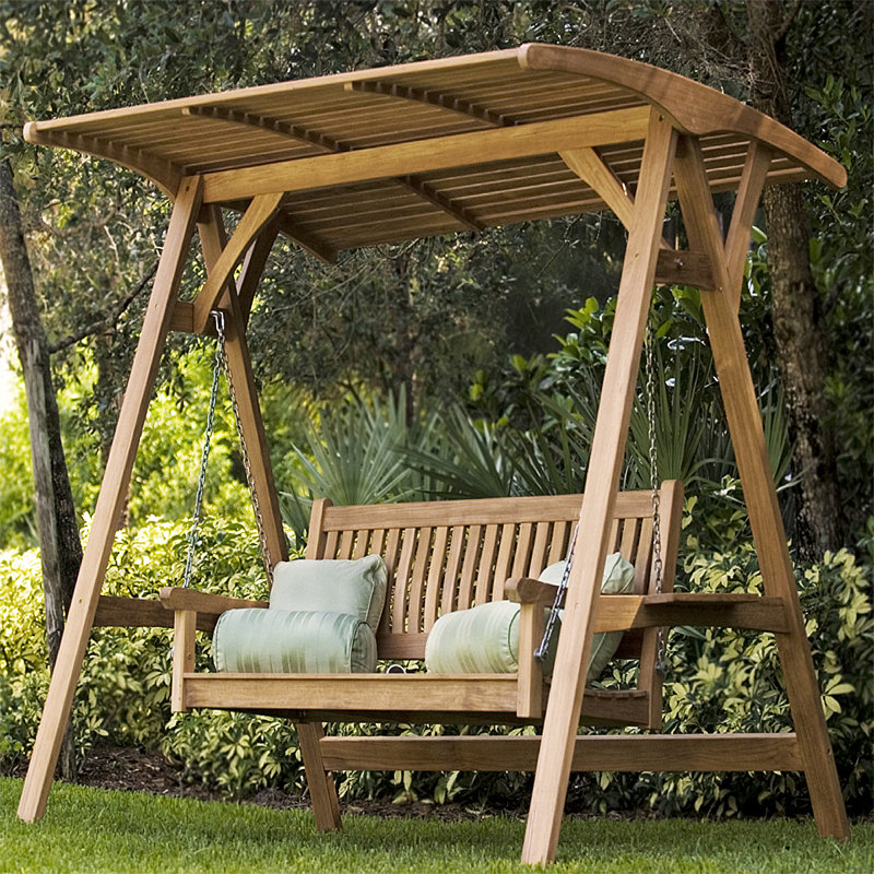 Westminster Teak Teak Porch Swing with Stand Wayfair